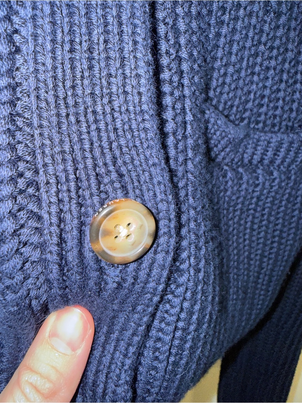Ralph Lauren Navy Chunky Knit Button Cardigan - Picture 3 of 4